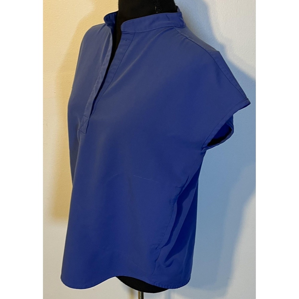 FIGS Scrub Top Womens XXS Blue V Neck Technical Tunic Cap Sleeve Medical - Picture 3 of 8